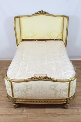 Lot 831 - Good quality Louis XV style gilt wood bed