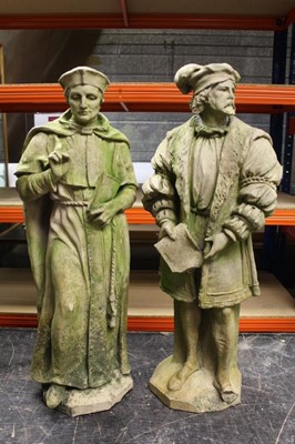 Lot 846 - Pair of late 19th / early 20th century ceramic niche figures of historic notables