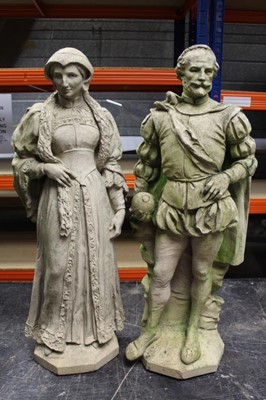 Lot 847 - Pair of late 19th / early 20th century ceramic niche figures of historic notables