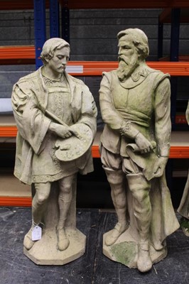 Lot 848 - Pair of late 19th / early 20th century ceramic niche figures of historic notables