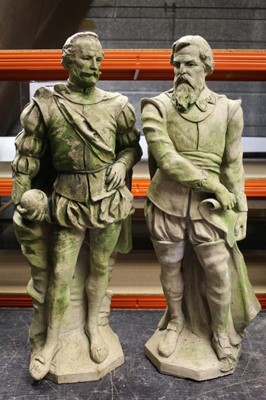 Lot 852 - Pair of late 19th / early 20th century ceramic niche figures of historic notables