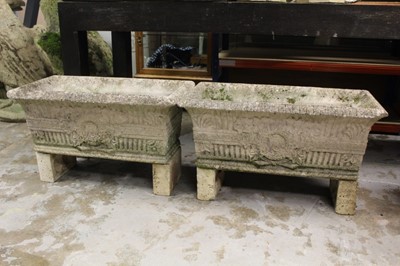 Lot 857 - Pair of concrete garden planters