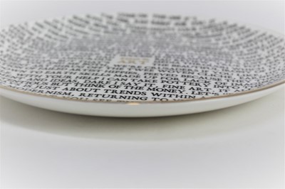 Lot 640 - *Grayson Perry RA (b.1960) '100% Art Plate', 2020, fine china plate, with artist's seal printed to base, produced for The Holburne Museum, Bath diameter 21cm