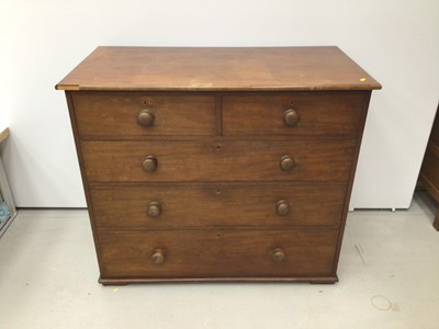 Lot 47 - Victorian mahogany  chest of two short and three long drawers