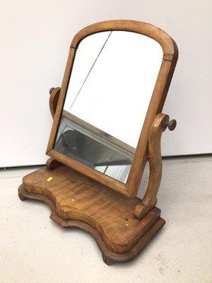 Lot 51 - Victorian walnut dressing table mirror, together with small oak bureau and prie Dieu chair