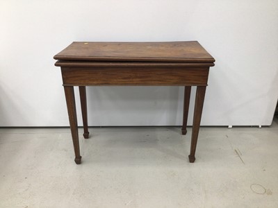 Lot 56 - Early 19th century mahogany card table on square tapered legs