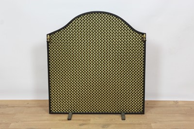 Lot 866 - Wrought iron fire basket together with a fire screen