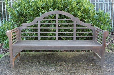 Lot 868 - Lutyens style teak garden bench