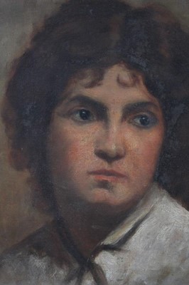 Lot 623 - Victorian English School oil on canvas - head and shoulder portrait of a lady, in gilt frame