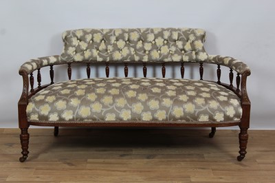 Lot 968 - Edwardian salon suite comprising sofa and a pair of tub chairs