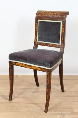 Lot 961 - Early 19th century Dutch marquetry side chair