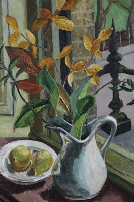 Lot 682 - Priscilla Hanbury oil on board - still life, initialled, framed
