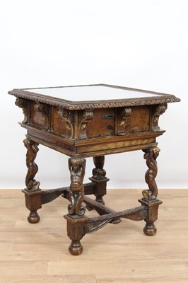 Lot 981 - Rare 16th century Italian walnut and gilt heightened table