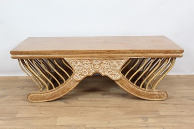 Lot 985 - Thai carved limed wood coffee or altar table