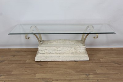 Lot 986 - Glass topped coffee table
