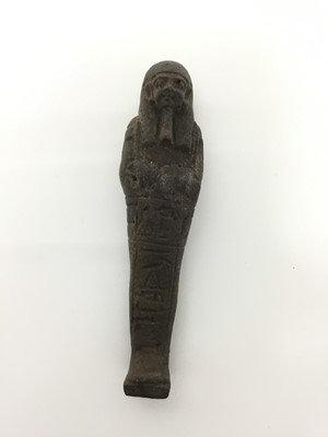 Lot 507 - Ancient Egyptian terracotta hieroglyphic ushabti figurine, 11cm length