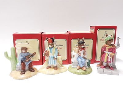 Lot 101 - Royal Doulton Bunnykins Limited Edition Mexican DB316 547/1000, Arabian DB315 671/1000, Egyptian DB314 966/1000 & Parisian DB317 92/1000