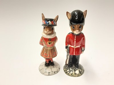Lot 104 - Royal Doulton Bunnykins Limited Edition Christopher Columbus DB417 287/500, Marco Polo DB414 26/500, Pearly King DB411 198/500, Pearly Queen DB412 198/500, Guardsman DB127 36/1000 & Beefeater DB163...