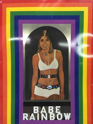 Lot 698 - Sir Peter Blake OBE (b.1932) enamelled tin published by Dodo Designs 1968 - Babe Rainbox, printed inscription to reverse 66 x 44.5cm.
