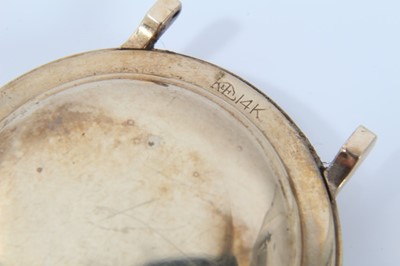 Lot 353 - 1960s gentlemen's 14K gold Longines wristwatch wit manual wind movement, circular dial with applied gold baton hour markers, central seconds and gold hands, the gold bezel with engine turned decora...
