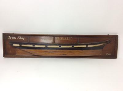 Lot 1102 - Good Quality reproduction Ships Half Hull- Iron Ship Royale, 1863, 108 x 23cm