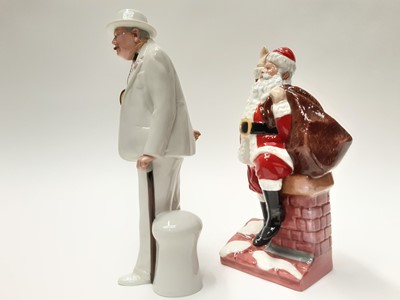 Lot 39 - Two Royal Doulton figures - Santa Claus HN4175 and Sir Winston Churchill HN3057