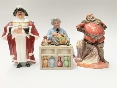Lot 55 - Three Royal Doulton figures - The China Repairer HN2943, The Mayor HN2280 and Falstaff HN2054