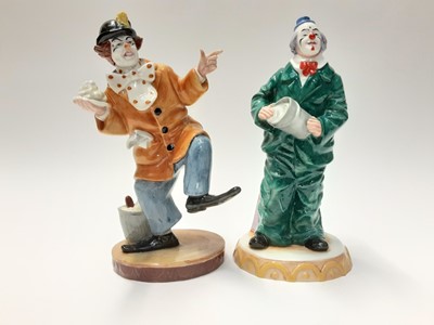 Lot 61 - Two Royal Doulton figures - The Clown HN2890 and Will He - Won't He HN3275