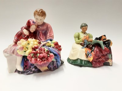 Lot 67 - Royal Doulton figure group - Flower Seller's Children HN1342 plus another Royal Doulton figure - The Wardrobe Mistress HN2145 (2)