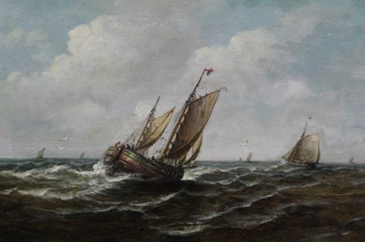 Lot 1073 - John Moore of Ipswich oil on panel seascape