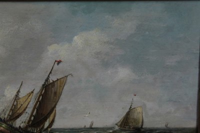 Lot 1073 - John Moore of Ipswich oil on panel seascape