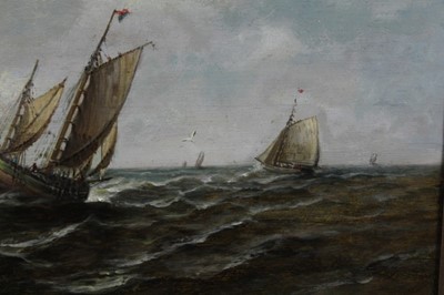 Lot 1073 - John Moore of Ipswich oil on panel seascape