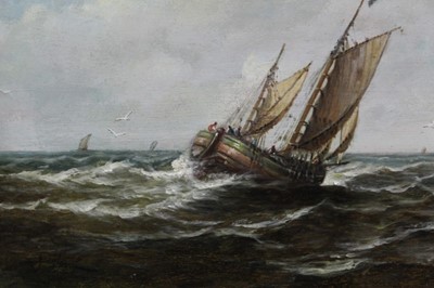 Lot 1073 - John Moore of Ipswich oil on panel seascape
