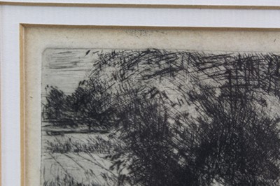 Lot 1068 - Harry Becker etching, horsemen, unsigned