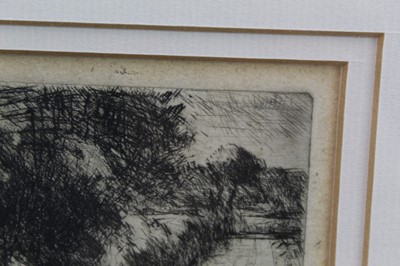Lot 1068 - Harry Becker etching, horsemen, unsigned