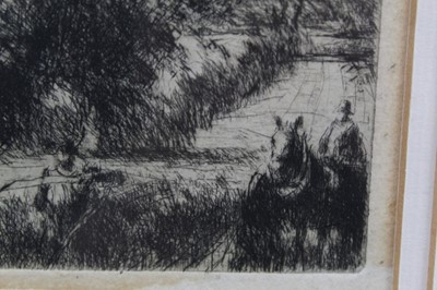 Lot 1068 - Harry Becker etching, horsemen, unsigned