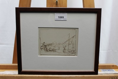 Lot 1069 - Thomas Churchyard pen and ink sketch