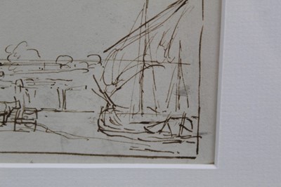 Lot 1069 - Thomas Churchyard pen and ink sketch
