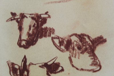 Lot 1067 - Harry Becker chalk - cows