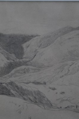 Lot 1075 - Henry Bright pencil sketch landscape, signed and dated 1851