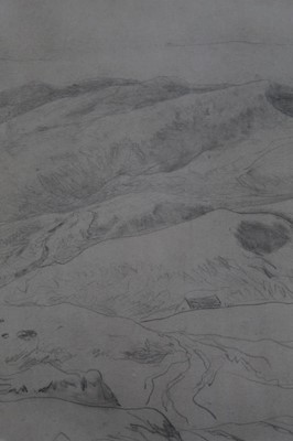 Lot 1075 - Henry Bright pencil sketch landscape, signed and dated 1851