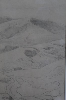 Lot 1075 - Henry Bright pencil sketch landscape, signed and dated 1851