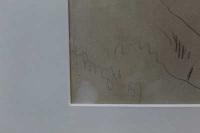 Lot 1075 - Henry Bright pencil sketch landscape, signed and dated 1851