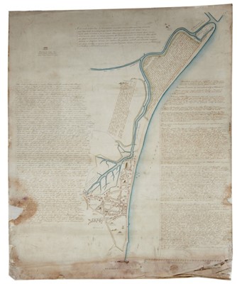 Lot 744 - Of local interest: Rare and possibly unique hand drawn map of Dunwich