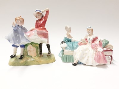 Lot 73 - Two Royal Doulton figure groups - The Love Letter HN2149 and Milestone HN3297