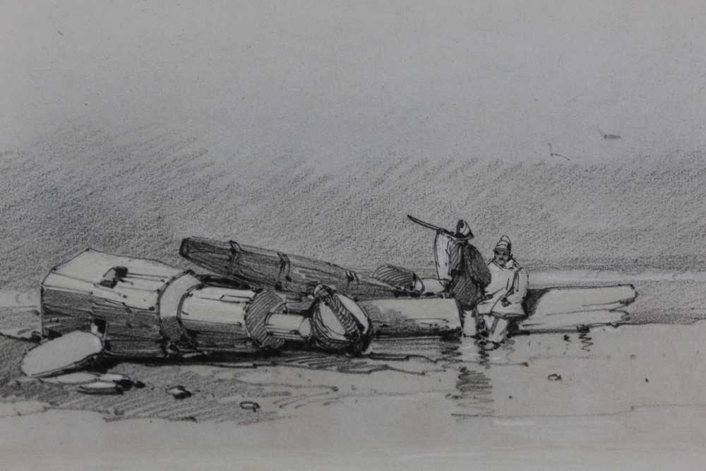 Lot 1076 - Henry Bright chalk beach scene