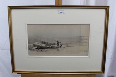 Lot 1076 - Henry Bright chalk beach scene