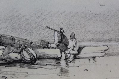 Lot 1076 - Henry Bright chalk beach scene