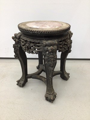 Lot 118 - Early 20th century Chinese marble topped side table