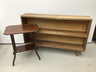 Lot 39 - African hardwood open low bookcase, two tier side table
